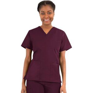 NWOT Maevn Core V-Neck Scrub Top | Wine